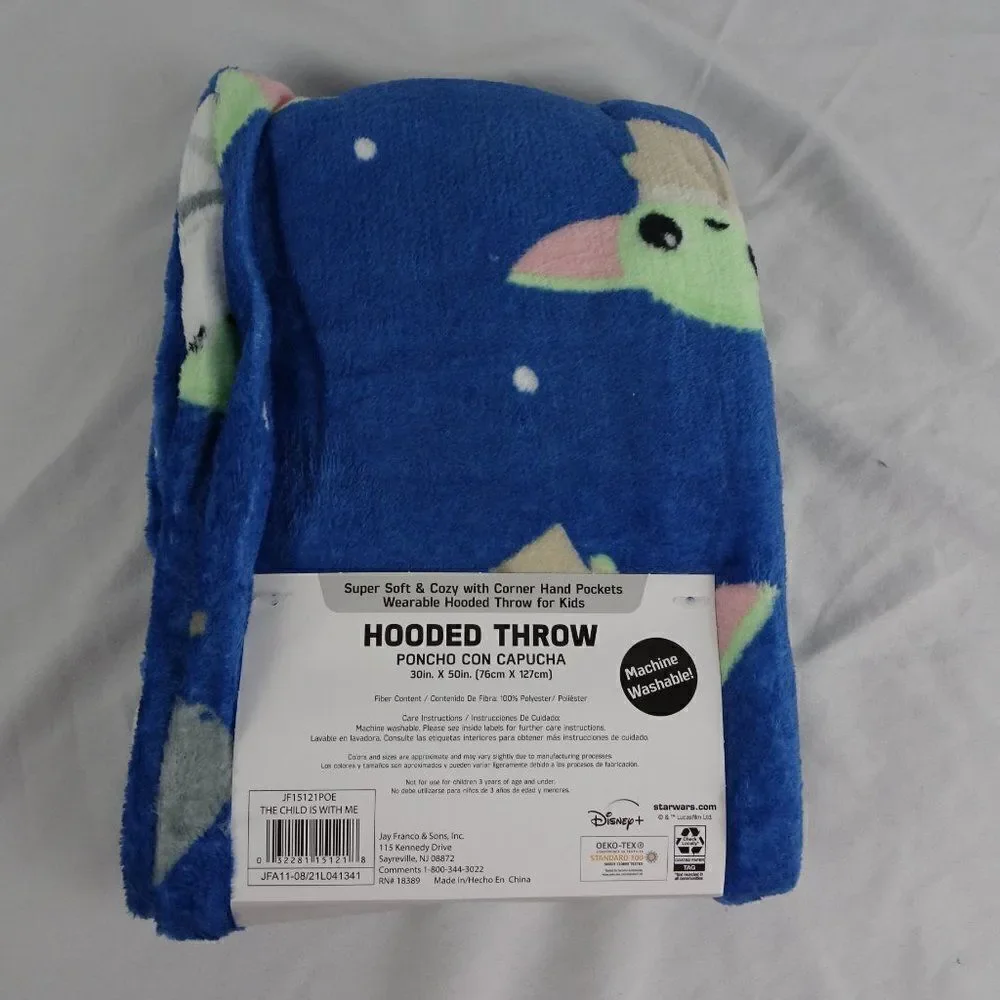 Star Wars The Mandalorian Kids Hooded Throw 30inX50in